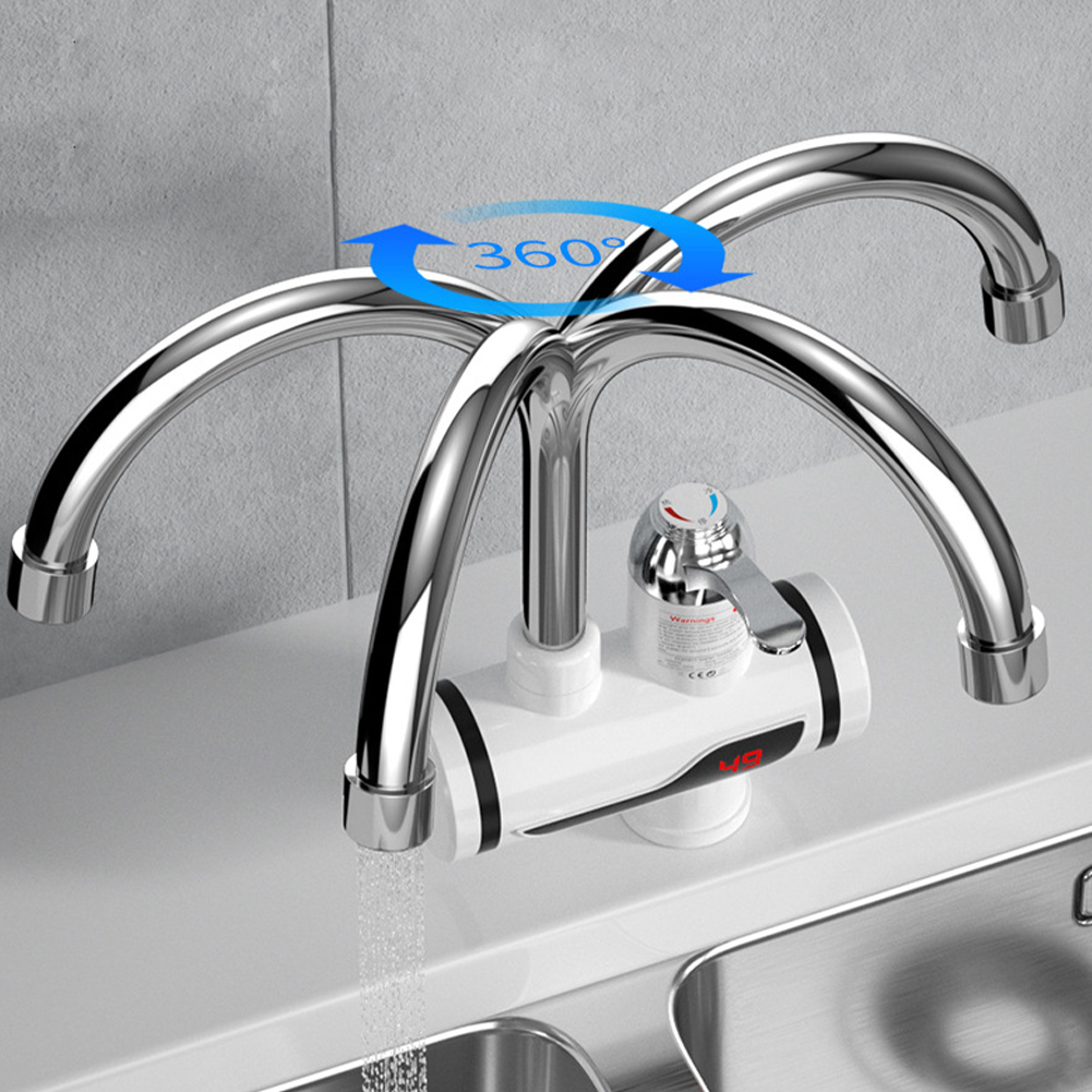 Elektrische Warme Koude Mixer Kraan 3000W Instant Verwarming Kraan 360 Graden Rotatie Snelle Verwarming Kraan Digitale Keuken Badkamer Benodigdheden