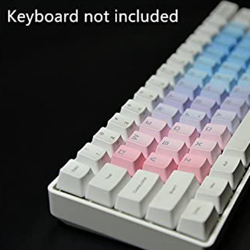 37 tasten pbt-tastenkappen mit hintergrundbeleuchtung, doppelter spritzguss-farb-tastenkappensatz für mechanische tastaturen für tastaturen mit querwelle
