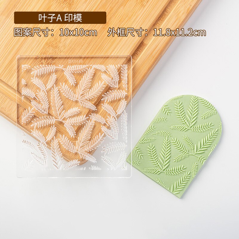 Kleine Bloem Bladeren Patroon Fondant Mold Acryl 3D Embosser Stempel Gebak Suiker Ambachtelijke Vorm Biscuit Cutter Cookie Pers Stempel: QA0449