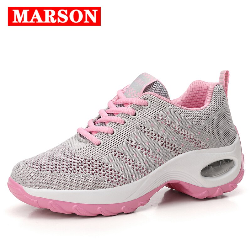 MARSON Women Sport Casual Shoes Outdoor Breathable Comfortable Ladies Shoes Lightweight Platform Sports Running Mesh Sneakers