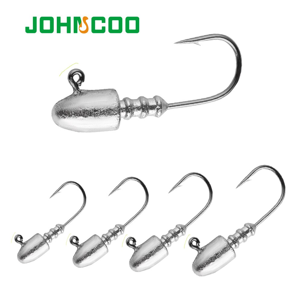 Johncoo 10Pcs Bullet Jig Heads-Swimbait-Haken 2.5G-10G Zachte Lokken Lood Gewogen haken Jig Aas Vissen Haak