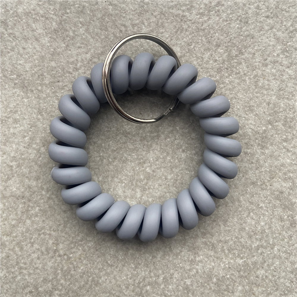 Pulsera elástica, llavero con resorte, pulsera en espiral Flexible, soporte para llaves para gimnasio, piscina, tarjeta de identificación, deportes: YELLOW