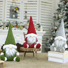 Glædelig jul lang hat svensk nisse nisse plys dukke ornamenter håndlavet elver legetøj fest jul til børn