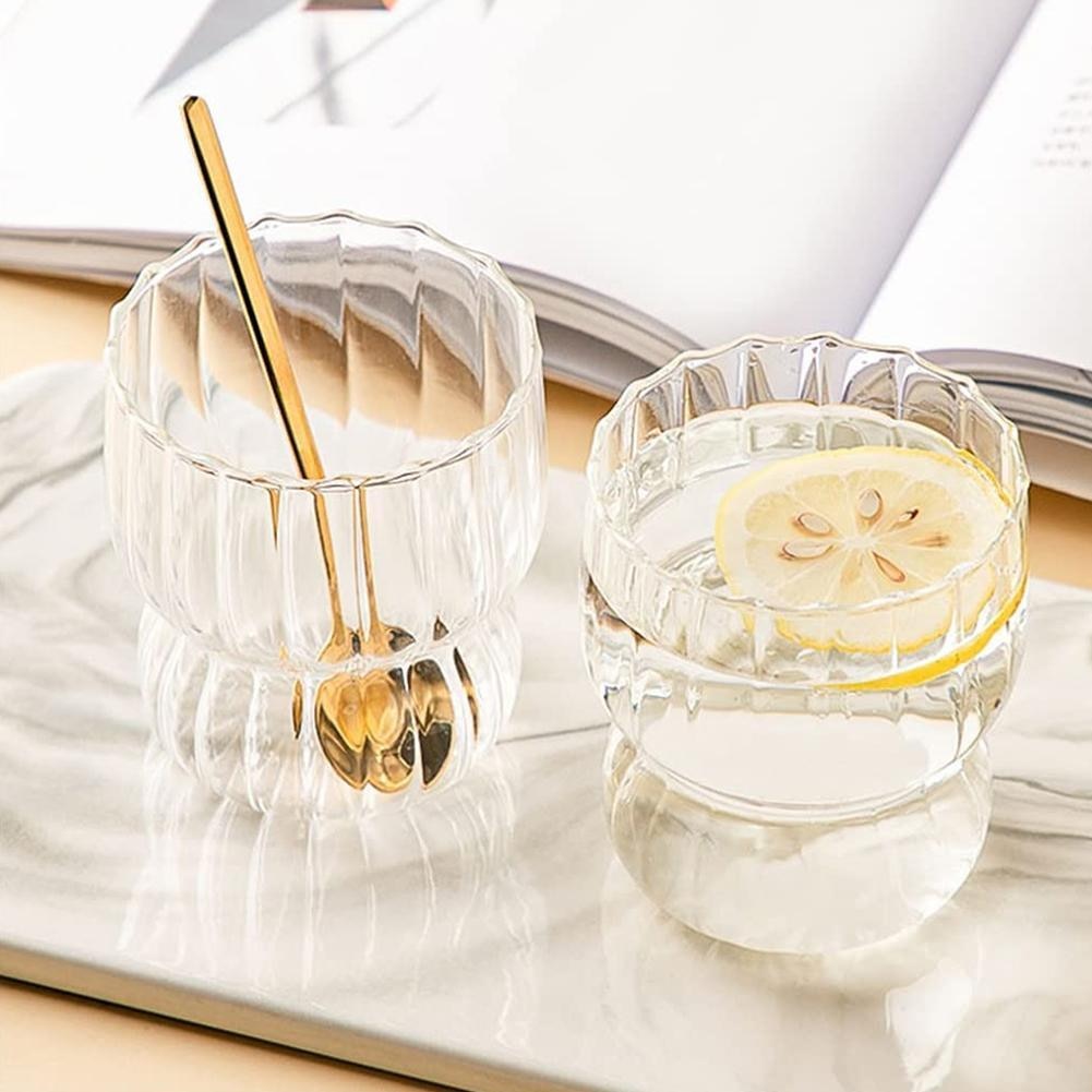 Cute Fat Cups Mug Heat-Resistant Glass Cups Household Transparent Tea Coffee Mug Cup For Breakfast Ice Cream Drinking Milk Juice