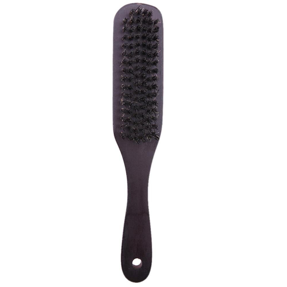 Träskaft hårborsteset hårt vildsvinsborst kammar styling för män kvinnor frisör hårstyling skägg kam borste rak: F 22 x 4 x 3cm