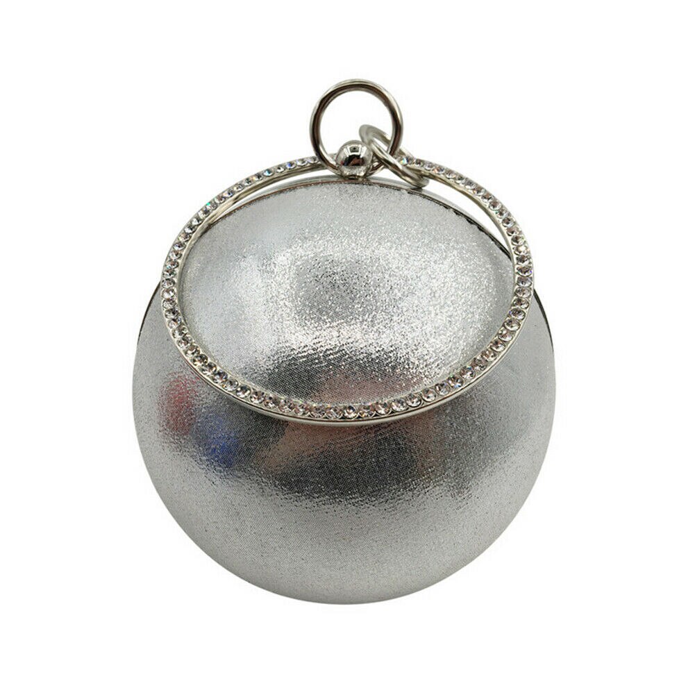 Kvindes håndtaske i britisk stil med ensfarvet diamant crossbody-taske: Sølv