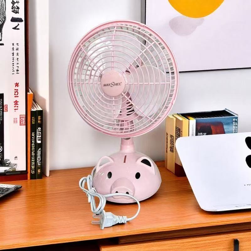 Mini liten vifte plug-in ristende hode meishier skrivebord stille student sovesal soverom kontor nattbordsvifte rosa søt vifte