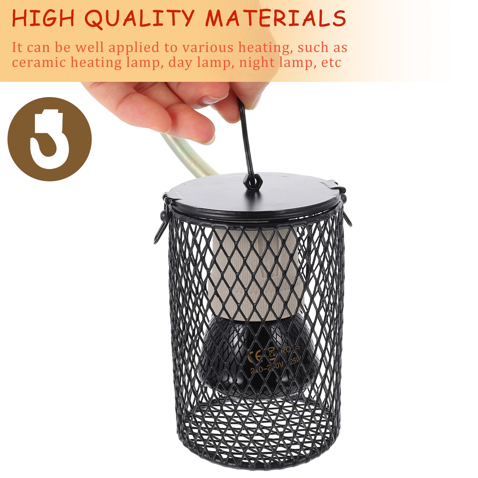 Reptile lizard snake chameleon dragon rabbit hamster cat dog bird parrot anti-scald ceramic heating lamp set pet heating lamp