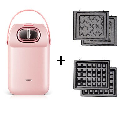 Electric Waffles Maker Iron Sandwich Maker Machine Bubble Egg Cake Oven Breakfast Waffle Machine 220V: Pink / AU