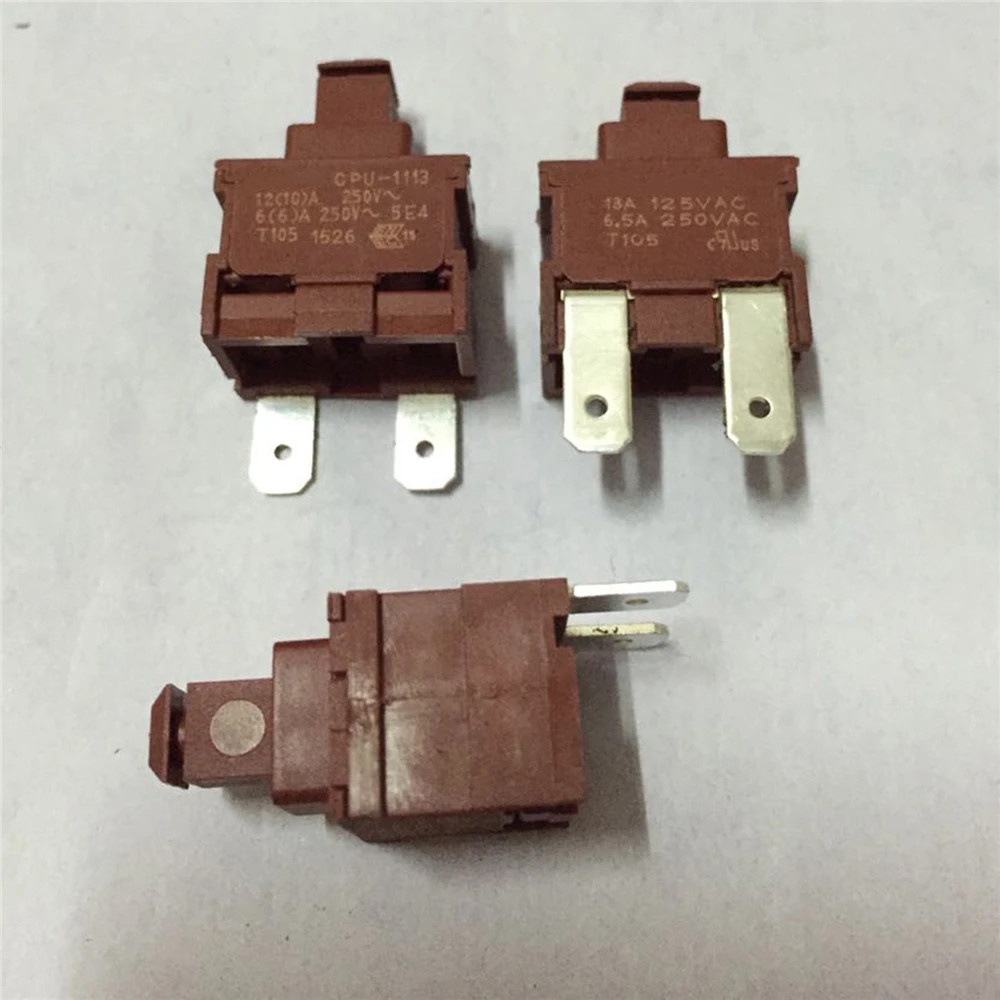 1PCS CPU-1113 Sleutelschakelaar Vervanging 2Pin 6.5A 250VAC zelfsluitende Schakelaar Drukknop Reparatie Onderdelen