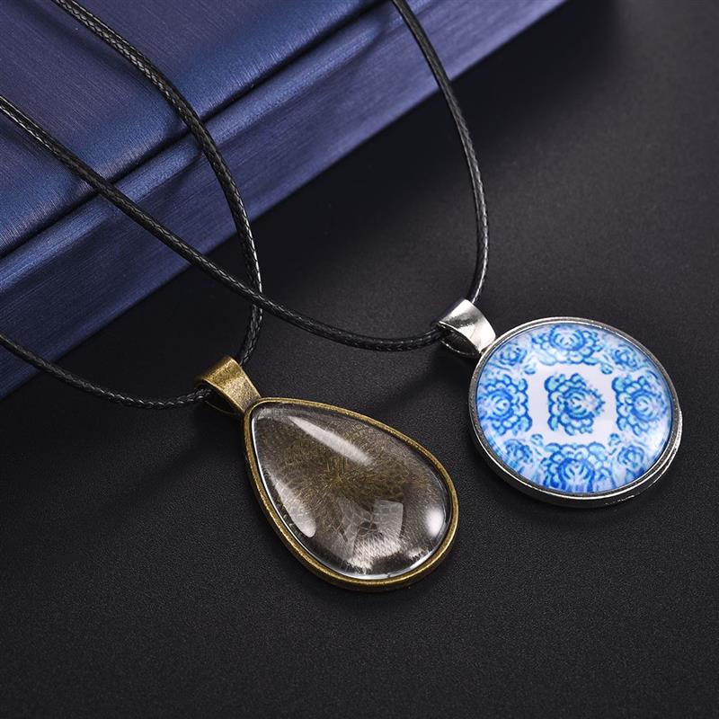 50Pcs/lot 1.5/2mm Leather String Cord Wax Braid Rope Adjustable Chain Lobster Clasp Wax Rope Necklaces Pendant Jewelry Findings