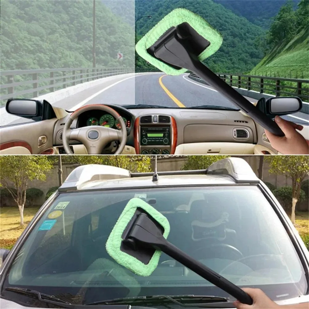 Auto Windschutzscheibe Reinigung Pinsel Bausatz Auto Fenster Wischer Hause Glas Anti-beschlag Staub Handtuch Mit Lange Griff Reiniger Pinsel Waschen Werkzeug
