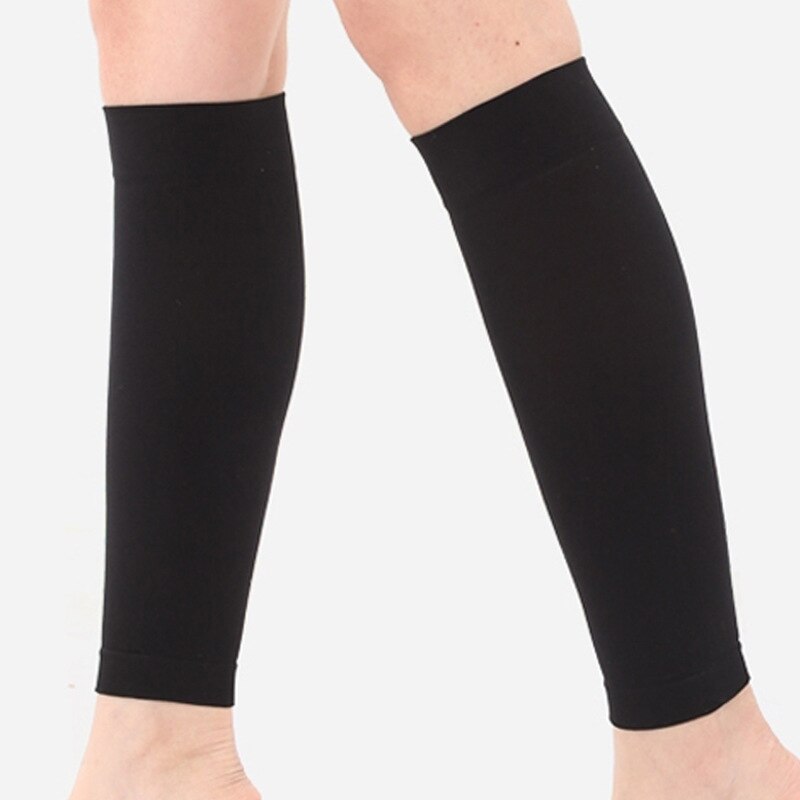 Aipbunny, 1 par, calcetines finos transpirables para correr en verano, manga para pierna, Protector de soporte, calentadores de piernas de ciclismo, espinillera: Black