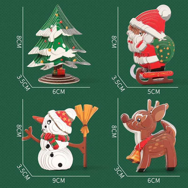 Tema natalizio modello di babbo natale Puzzle 3D asilo precoce educativo fai da te carta di carta fatta a mano Jigsaw per bambini giocattoli regalo