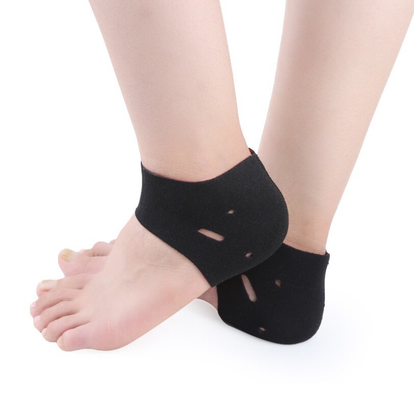 2 stykker strømper hælbeskytter beskyttende ærme hælspore til lindring af plantar fasciitis hælsmerter reducerer trykket på hælen