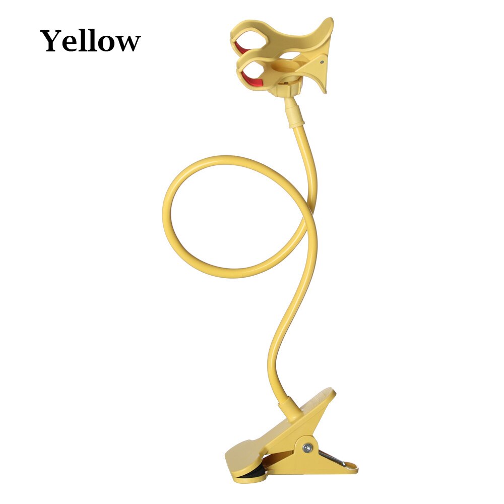 Mount Stand 360° Rotating Plastic Mobile Phone Stand Clamp Bed Desk Lazy Holder Flexible Arm Mobile Phone Rack: YELLOW