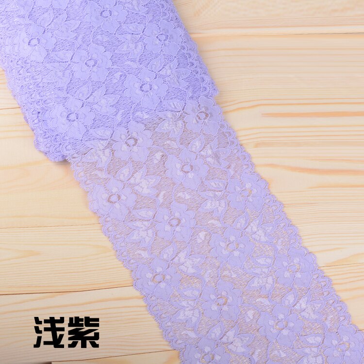 Elastic Lace Ribbon Tape 16cm Lace Trim Fabric Embroidered White Lace Trimmings DIY Crafts Sewing Material Garment Accessories: Light Purple