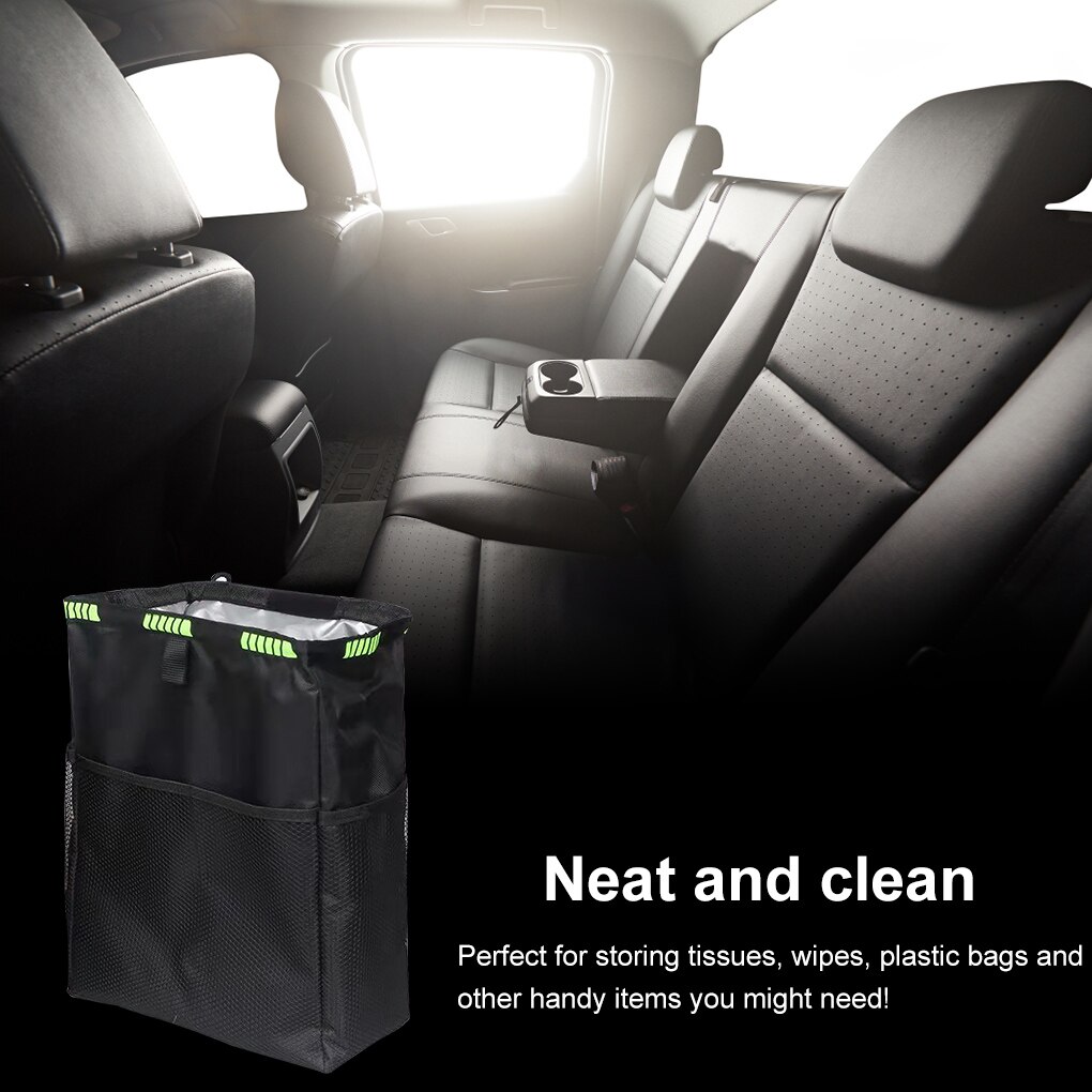 Oxford Cloth Car Trash Bag Rubbish Can Reusable Automotive Waste Stuff Bin Travel Organizer Automobile Accessories