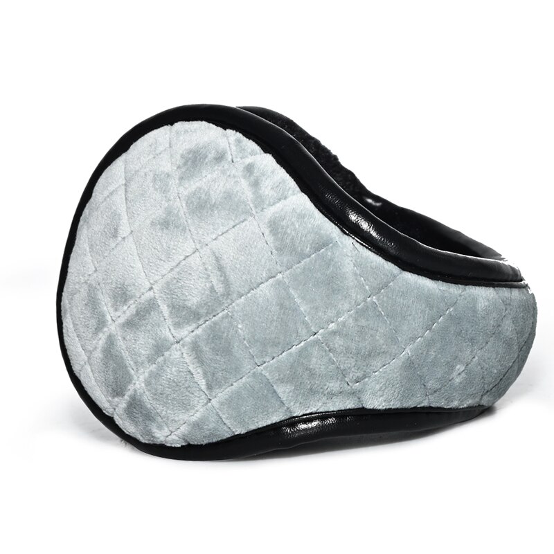 Mannen Winter Oorbeschermers Vrouwen Draagbare Bont Hoofdtelefoon Pluche Verdikte Achter Dragen Oor Warmer Riding Oor Cover Opvouwbare Oordopjes: GRAY