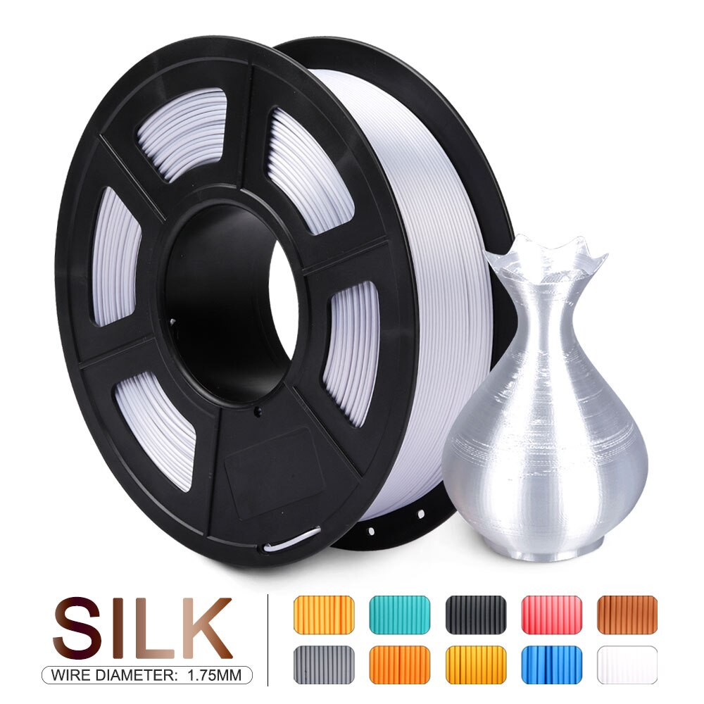 Zijde filament fuchsia zijde 1kg per rol 3d printer filament diy 3d anycubic print navullingen sublimatie uv hars sublimatie: Zijde-zilver