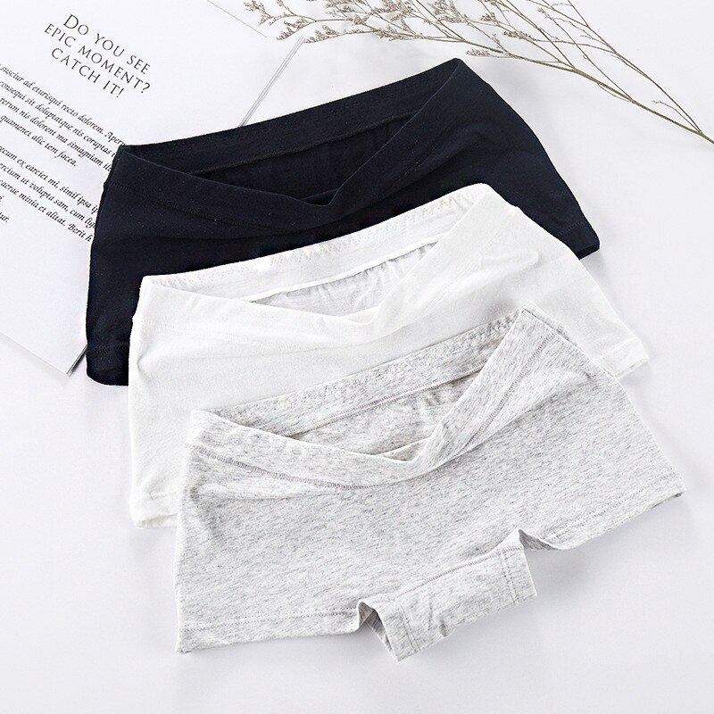 4color Womens Breathable Safety Short Pants Cotton Seamless Mid-Rise Solid Cotton crotch Girls summer Necessary shorts