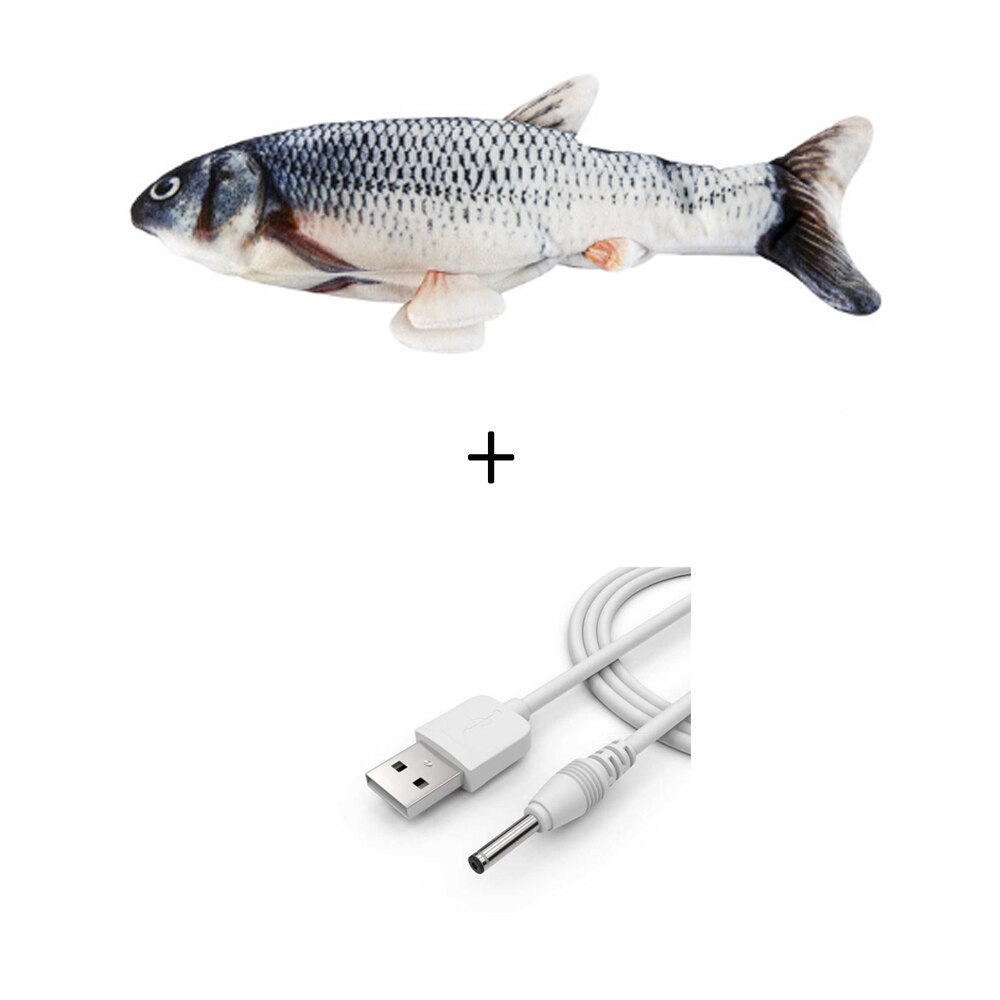 Elektronische Bewegen Angeln 3D Fisch Elektrische USB Lade Simulation Fisch Spielzeug für Pet Spielen Spielzeug katze liefert Baby Spaß spielzeug: F 30cm