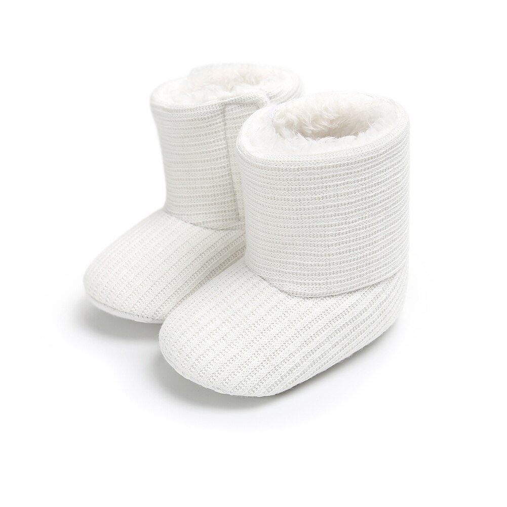Inverno botas de neve de malha bebê menino menina sola macia sólido primeiro walker pelúcia forrado sapatos de lã 0-18m