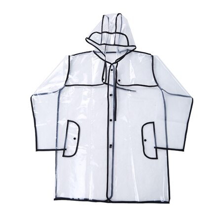 Stijlvolle Duurzaam Pvc Transparante Regenjas Vinyl Waterdichte Regenjas Outdoor Reizen Track Hooded Poncho Regenjas Dames Regenjas: Black