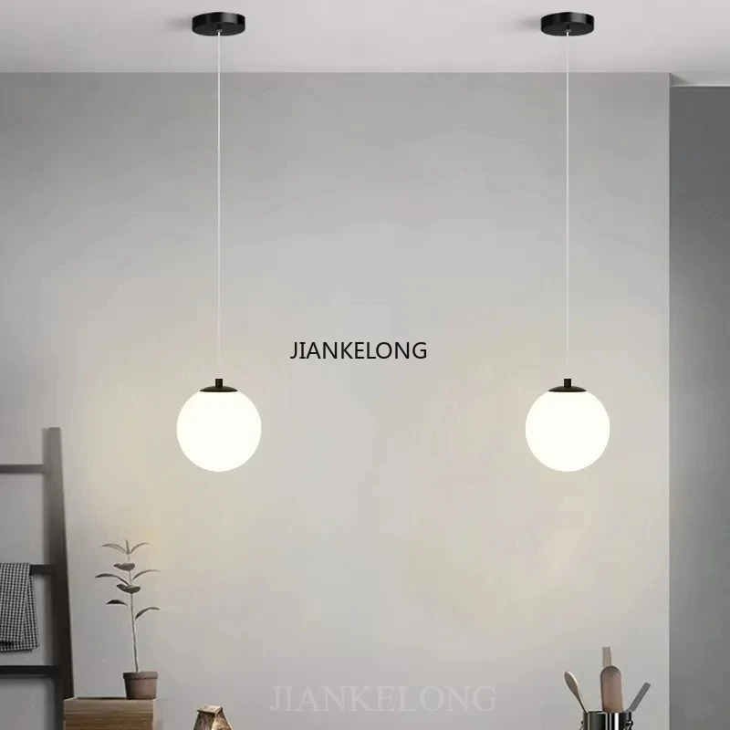 Moderne Glas-LED-Pendelleuchten Nordische Wohnzimmer-Schlafzimmer-Beleuchtung Innenbeleuchtung Restaurant Bar Heim-Dekor Hängelampe 220V