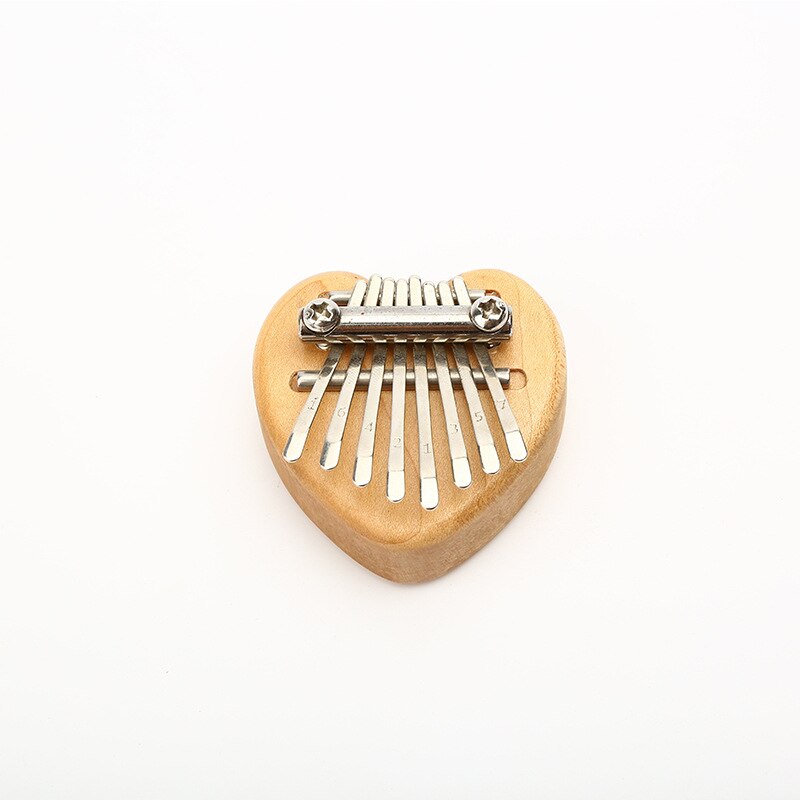 8 Toetsen Mini Kalimba Duim Piano Hout Vinger Toetsenbord Hanger Vinger Duim Piano Marimba Muziekinstrument Jaar Cadeau: Beech heart