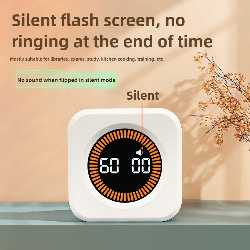 Productiviteit Timer Productiviteit Kubus Timer Zwaartekrachtsensor LED-display 4-vooraf ingestelde tijd Tijdbeheer voor kinderen Keuken Countdown Timer