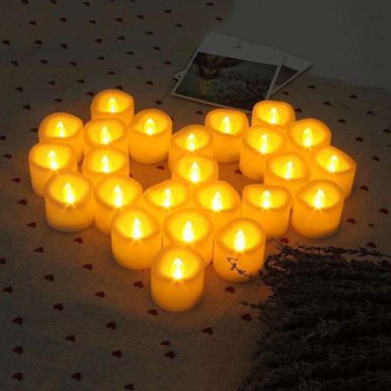 12 pcs/pack Flickering Flameless LED Tea light Flicker Tea Candle Light Birthday Party Wedding Candels Safety Home Decoration