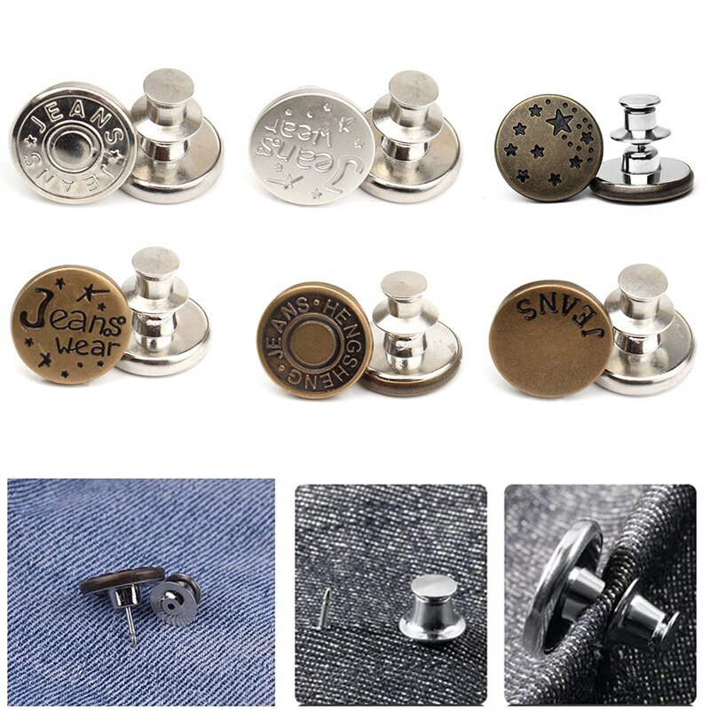 Broche de pantalon rétractable pour Jeans, boutons en métal détachables, bouton rétractable, boucles sans couture, ajustement parfait, réduit la taille