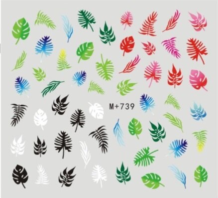 1 unidad de pegatinas para uñas, flores, flamenco, huevos, pollo, dibujos animados, deslizador, adhesivos para uñas, lavanda, arte de uñas, pegatinas de transferencia de agua,: 739