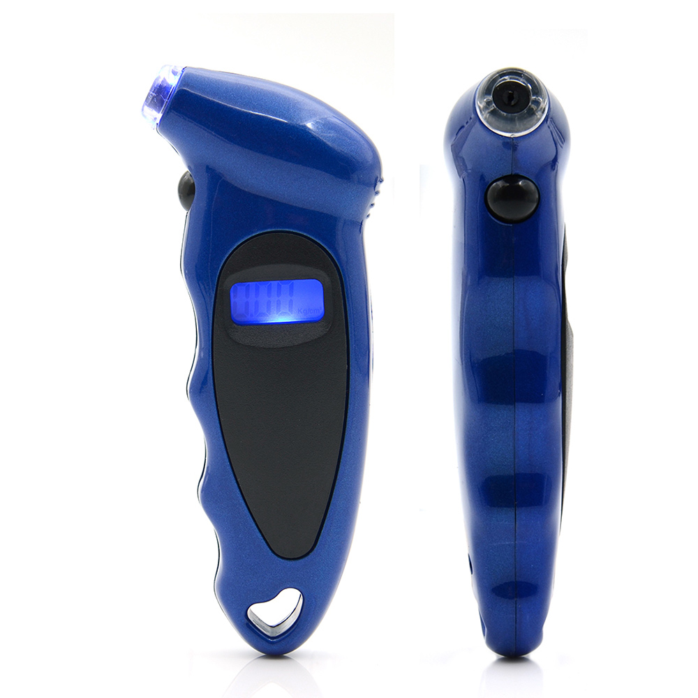 Digital Tire Pressure Gauge LCD Backlight Auto Car Motorcycle Tire Gauge Air Tire Gauge monitor Barometer: Tire Gauge Blue