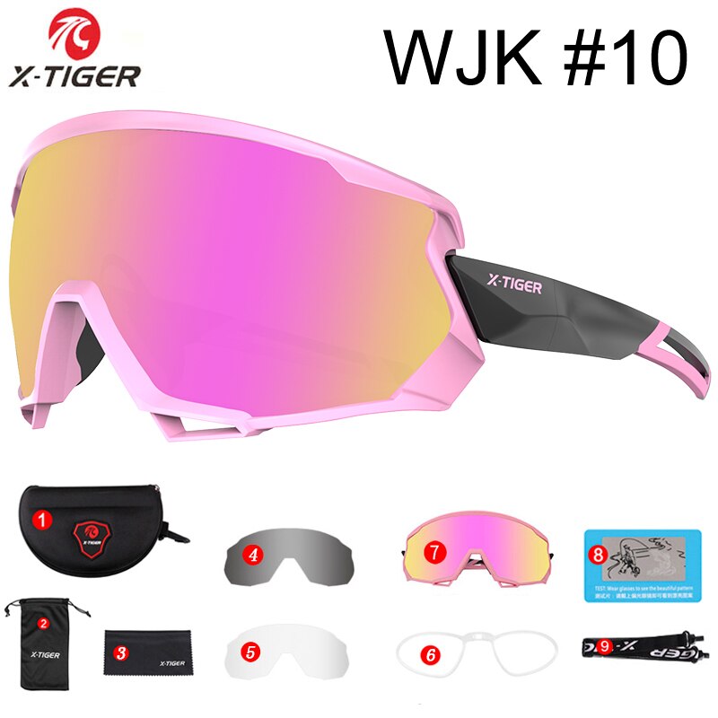 X-TIGER Wind Cycling Glasses For Man Women Polarized Road Bicycle Glasses Mountain MTB Bike Sunglasses Goggles Cycling Eyewear: Colors 10