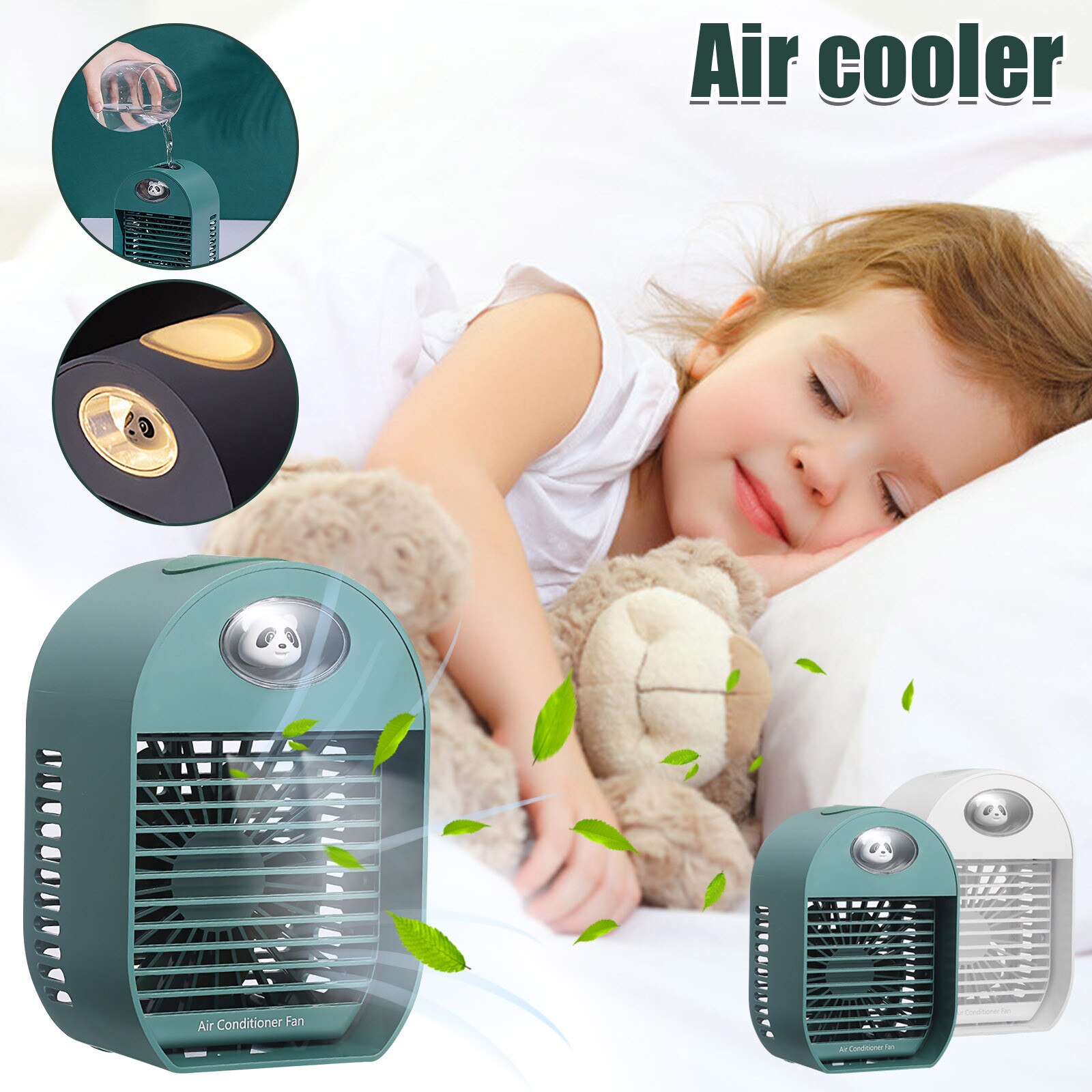 Mini Air Cooler Desktop Small Air Conditioner Home Dormitory Outdoor Fan Movable Air Cooler Desktop Office Air Conditioning Fan