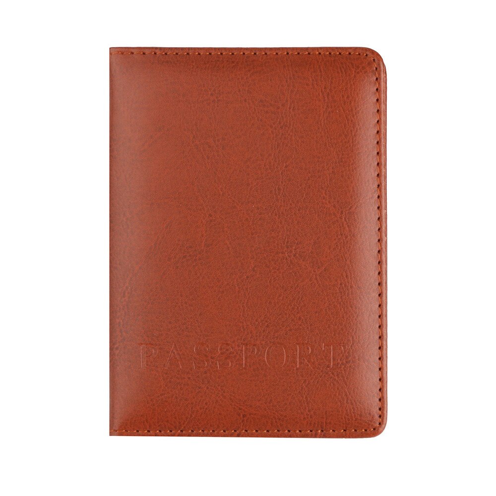 Portefeuille souple pour cartes de visite, couverture de passeport, porte-monnaie autocollant, # XX30: Marron
