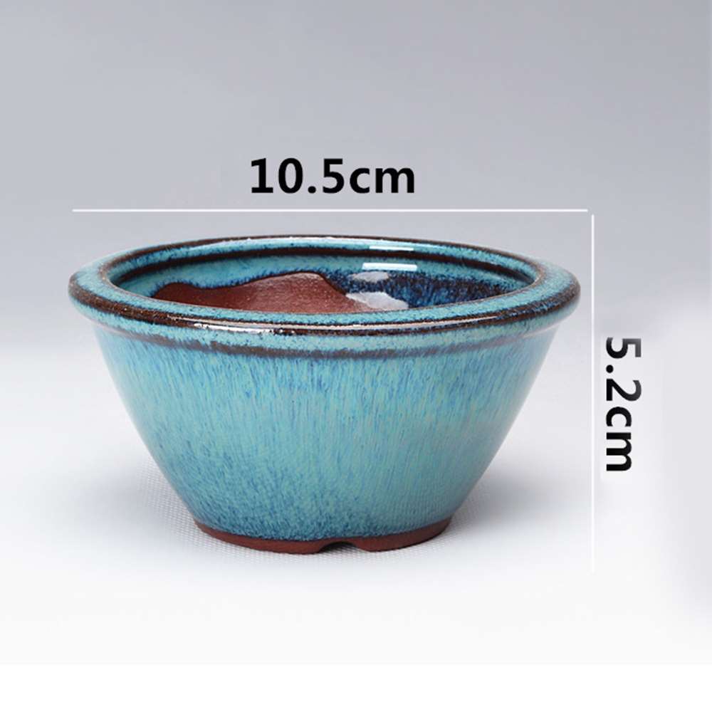 Chinese Style Bonsai Pots Breathable Stoneware Bonsai Pots With Holes Chinese Style Bonsai Training Flowerpot Ceramic Craft: Style 06