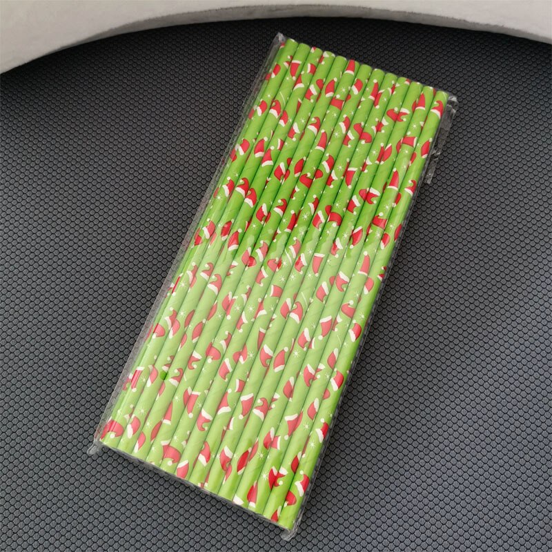 juego de pajitas desechables de papel, vajilla de Navidad, suministros para fiestas de bodas VA88