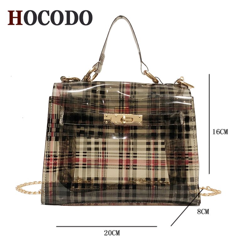 HOCODO Neue PVC transparent Frauen Kupplung Tasche Durchsichtig Handtaschen Abend Tasche Handtasche Kette Schulter Tasche Umhängetasche