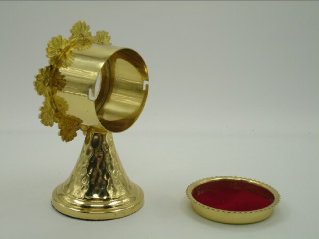 koper reliekschrijn heilige doos traditionele craftsman made exquisite kerk levert chrysant Ostensorium Monstrance