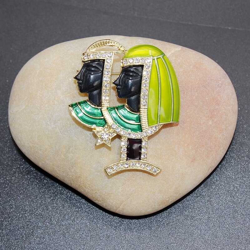 Neue retro Palast antike Cleopatra glasur Emaille Brosche mittelalterlich persönlichkeit licht luxus Brosche