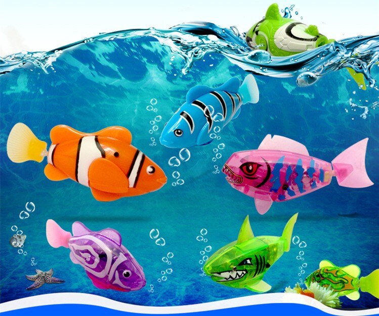 ! 5 Pieces Funny Swimming Electronic Fish Activated Battery Powered Toy Fish Robotic Pet Fishing Tank Decorating Fish