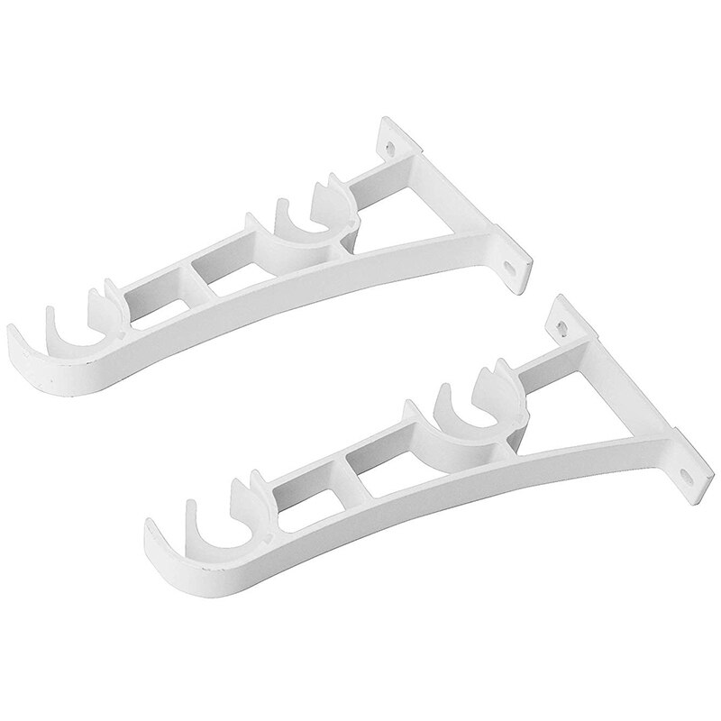Double Curtain Rod Holders Set, Curtain Rod Brackets, Tap Right Into Window Frame Curtain Rod Hang Curtain Brackets for Window B