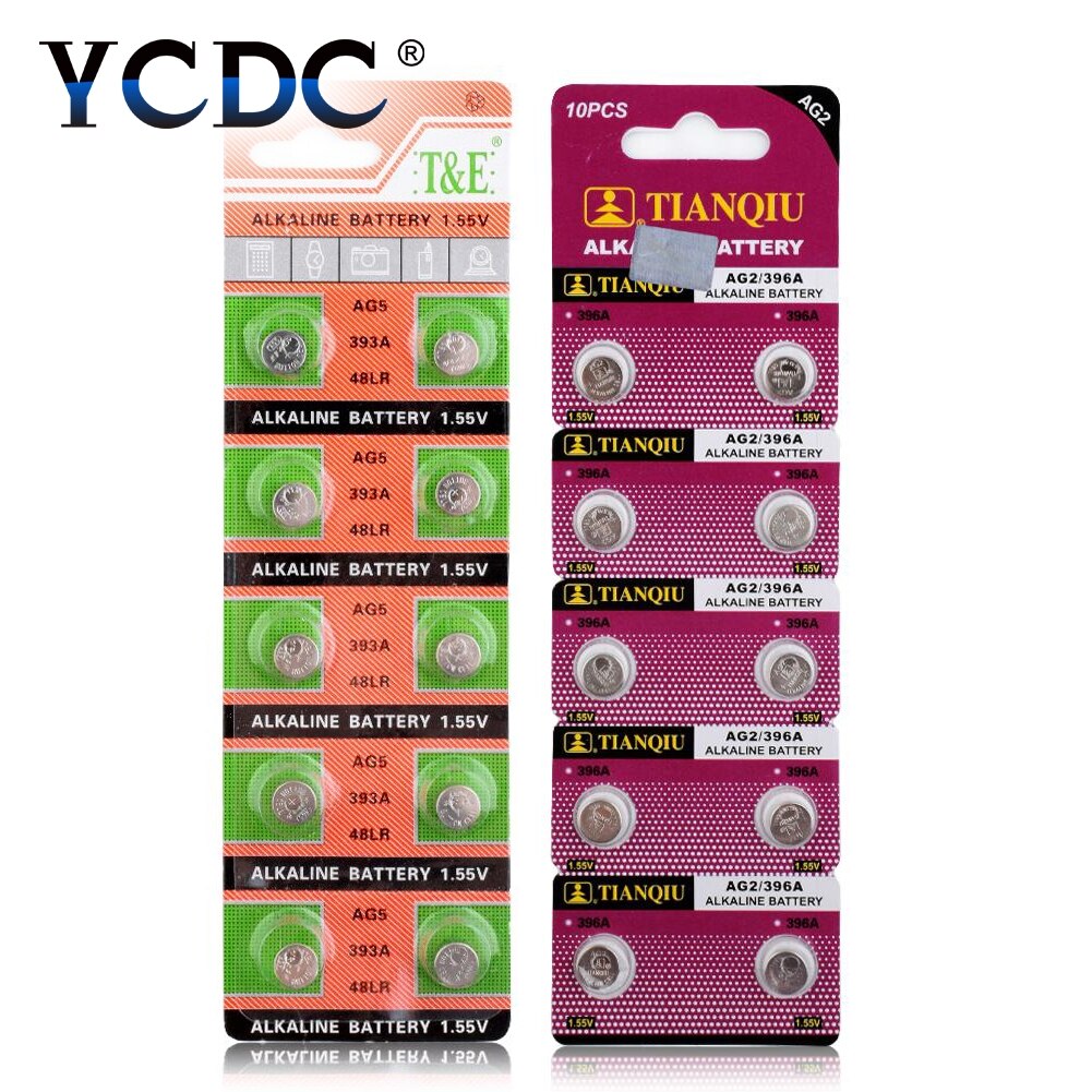 YCDC 10pcs button cell battery AG6 AG12 AG8 AG9 AG10 AG11 1.5V lr1130 bateria pile ag6 pour montre