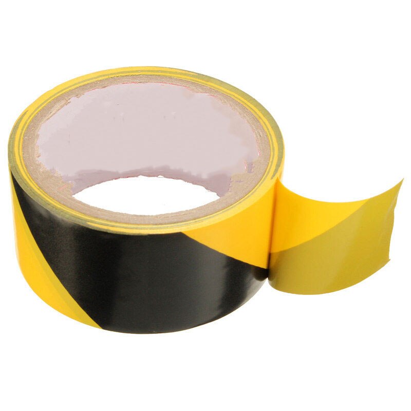 Duurzame 45mm Zwart en Geel Zelfklevende Alarmlichten Veiligheid Tape Markering Veiligheid Zachte PVC Tape