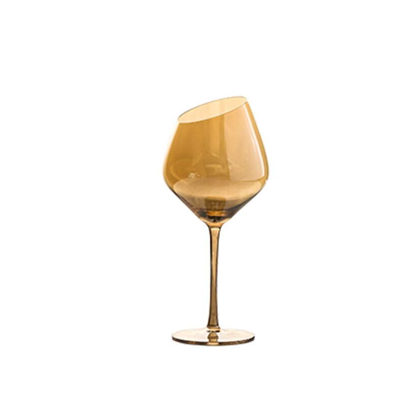 Crystal Glass Champagne Flutes Electroplated Amber smoke gray wine glass Household goblet wedding Wine Glasses