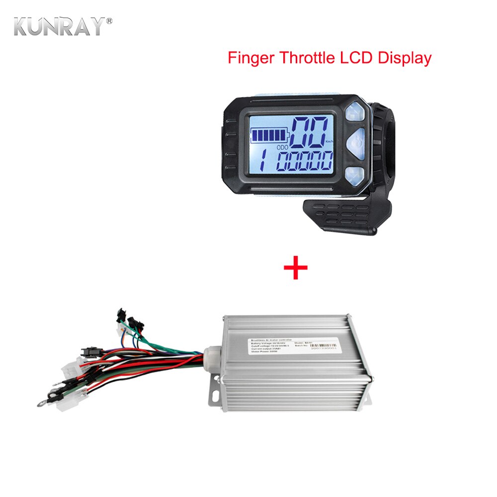 Controlador eléctrico de bicicleta de 36 V-48 V de 500 W, controlador de pantalla LCD de acelerador de dedo, controlador BLDC para Scooter eléctrico E kit de piezas de accesorios de bicicleta: 36V-48V 500W type4