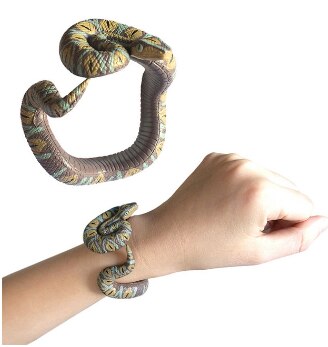 Symulacja wąż żywica bransoletka sztuczny wąż nowe zabawki straszny grzechotnik kobra przerażenie śmieszne urodziny zabawka na imprezę żart wybryk prezent: C